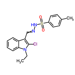 N-[(2-chloro-1-ethyl-indol-3-yl)methylideneamino]-4-methyl-benzenesulfonamide Structure,70952-11-3Structure