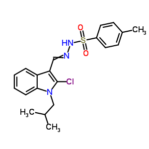 N-[[2-chloro-1-(2-methylpropyl)indol-3-yl]methylideneamino]-4-methyl-benzenesulfonamide Structure,70952-12-4Structure