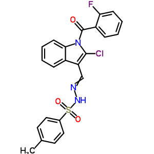 N-[[2-chloro-1-(2-fluorobenzoyl)indol-3-yl]methylideneamino]-4-methyl-benzenesulfonamide Structure,70952-16-8Structure