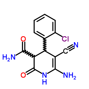 3-Pyridinecarboxamide,6-amino-4-(2-chlorophenyl)-5-cyano-1,2,3,4-tetrahydro-2-oxo- Structure,70987-92-7Structure