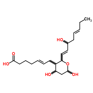 7-[(2R,3S,4S)-四氫-4,6-二羥基-2-[(1E,3S,5Z)-3-羥基-1,5-辛二烯-1-基]-2H-吡喃-3-基]-(5Z)-5-庚烯酸結(jié)構(gòu)式_71953-80-5結(jié)構(gòu)式