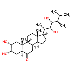 (2R,3s,5s,8r,9r,10r,13s,14s,17r)-17-[(2s,3r,4r,5r)-3,4-dihydroxy-5,6-dimethylheptan-2-yl]-2,3-dihydroxy-10,13-dimethyl-1,2,3,4,5,7,8,9,11,12,14,15,16,17-tetradecahydrocyclopenta[a]phenanthren-6-one Structure,72050-71-6Structure