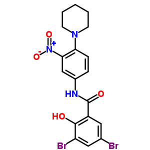 3,5-Dibromo-2-hydroxy-n-[3-nitro-4-(1-piperidyl)phenyl]benzamide Structure,72670-68-9Structure