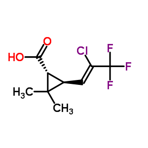 Trans-3-(2-chloro-3,3,3-trifluoro-1-propenyl)-2,2-dimethyl-cyclopropanecarboxylic acid Structure,72748-68-6Structure