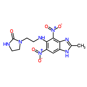 1-(2-((2-Methyl-4,6-dinitro-1h-benzimidazol-5-yl)amino)ethyl)-2-imidazolidinone Structure,72766-25-7Structure