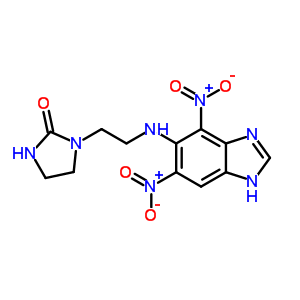 1-[2-[(4,6-Dinitro-1h-benzoimidazol-5-yl)amino]ethyl]imidazolidin-2-one Structure,72766-40-6Structure