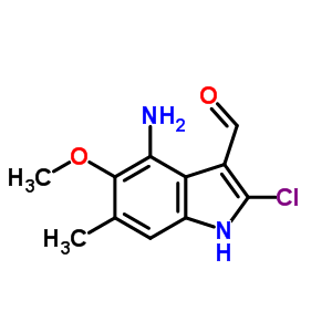 1H-indole-3-carboxaldehyde,4-amino-2-chloro-5-methoxy-6-methyl- Structure,73355-49-4Structure