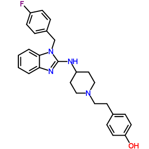 4-(2-(4-((1-((4-氟苯基)甲基)-1H-苯并咪唑-2-基)氨基)-1-哌啶基)乙基)-苯酚結(jié)構(gòu)式_73736-50-2結(jié)構(gòu)式