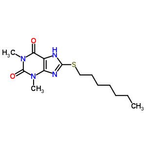 8-Heptylsulfanyl-1,3-dimethyl-7h-purine-2,6-dione Structure,73908-75-5Structure