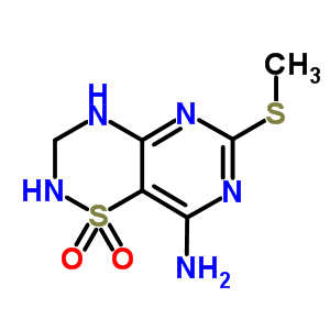 8-氨基-6-甲基硫代-3,4-二氫-1,2H-嘧啶并-1,2,4-(4,5-e)噻二嗪 1,1-二氧化物結(jié)構(gòu)式_74051-77-7結(jié)構(gòu)式