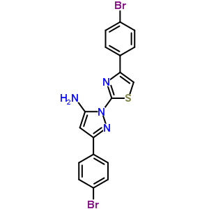 1H-pyrazol-5-amine, 3-(4-bromophenyl)-1-(4-(4-bromophenyl)-2-thiazolyl)- Structure,74101-15-8Structure