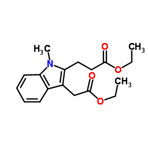 Ethyl3-(3-(2-ethoxy-2-oxoethyl)-1-methyl-1H-indol-2-yl)propanoate Structure,74120-22-2Structure