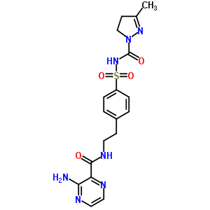 3-氨基-n-[2-[4-[(3-甲基4,5-二氫吡唑-1-羰基)磺?；鵠苯基]乙基]吡嗪-2-羧酰胺結(jié)構(gòu)式_74210-75-6結(jié)構(gòu)式