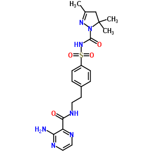 3-氨基-n-[2-[4-[(3,5,5-三甲基4h-吡唑-1-羰基)磺?；鵠苯基]乙基]吡嗪-2-羧酰胺結(jié)構(gòu)式_74210-78-9結(jié)構(gòu)式