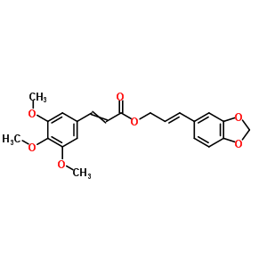 (e,e)-(9ci)-3-(3,4,5-三甲氧基苯基)-2-丙酸 3-(1,3-苯并二氧雜環(huán)戊烯-5-基)-2-丙烯酯結(jié)構(gòu)式_7460-41-5結(jié)構(gòu)式