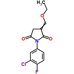 2,5-Pyrrolidinedione,1-(3-chloro-4-fluorophenyl)-3-(ethoxymethylene)- Structure,74894-65-8Structure