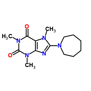 1H-purine-2,6-dione,8-(hexahydro-1h-azepin-1-yl)-3,7-dihydro-1,3,7-trimethyl- Structure,7499-89-0Structure