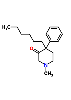 4-Hexyl-1-methyl-4-phenyl-piperidin-3-one Structure,7500-17-6Structure