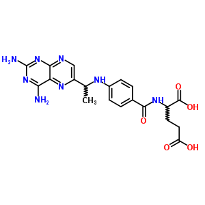 L-N-[p-[[1-(2, 4-二氨基-6-蝶啶)乙基]氨基]苯甲?；鵠-谷氨酸結(jié)構(gòu)式_751-19-9結(jié)構(gòu)式