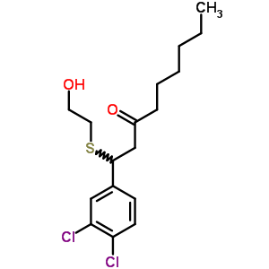 3-Nonanone,1-(3,4-dichlorophenyl)-1-[(2-hydroxyethyl)thio]- Structure,75144-08-0Structure