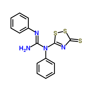 N,N-二苯基-N-(3-硫氧代-3H-1,2,4-二噻唑-5-基)-胍結(jié)構(gòu)式_75350-99-1結(jié)構(gòu)式