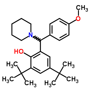 2-[(4-Methoxyphenyl)-(1-piperidyl)methyl]-4,6-ditert-butyl-phenol Structure,75393-90-7Structure