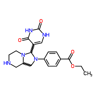 4-[六氫-3-(1,2,3,4-四氫-2,4-二氧代-5-嘧啶)咪唑并[1,5-a]吡嗪-2(3h)-基]-苯甲酸乙酯結(jié)構(gòu)式_7542-46-3結(jié)構(gòu)式