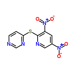 Pyrimidine,4-[(3,5-dinitro-2-pyridinyl)thio]- Structure,75477-69-9Structure