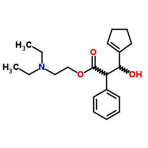 2-Diethylaminoethyl 3-(1-cyclopentenyl)-3-hydroxy-2-phenyl-propanoate hydrochloride Structure,7596-40-9Structure