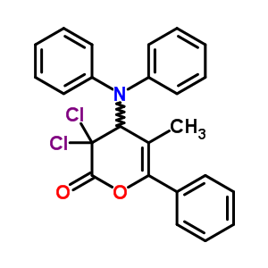 3,3-Dichloro-4-(diphenylamino)-5-methyl-6-phenyl-4h-pyran-2-one Structure,76312-40-8Structure