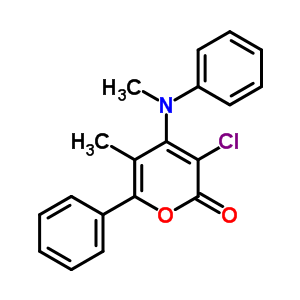 2H-pyran-2-one,3-chloro-5-methyl-4-(methylphenylamino)-6-phenyl- Structure,76312-43-1Structure