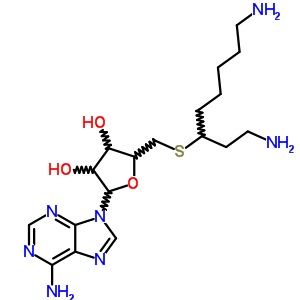 Adenosine,5-s-[6-amino-1-(2-aminoethyl)hexyl]-5-thio- Structure,76426-40-9Structure