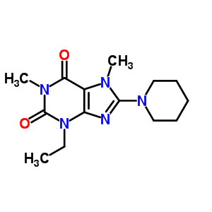 3-Ethyl-1,7-dimethyl-8-(1-piperidyl)purine-2,6-dione Structure,7702-24-1Structure