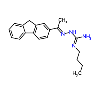 Hydrazinecarboximidamide,n-butyl-2-[1-(9h-fluoren-2-yl)ethylidene]-, hydrochloride (1:1) Structure,77476-15-4Structure