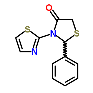 4-Thiazolidinone,2-phenyl-3-(2-thiazolyl)- Structure,77655-27-7Structure