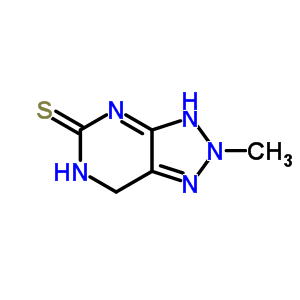 5H-1,2,3-triazolo[4,5-d]pyrimidine-5-thione, 2,3,6, 7-tetrahydro-2-methyl- Structure,77976-33-1Structure