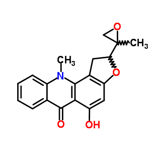 (9CI)-1,11-二氫-5-羥基-11-甲基-2-(2-甲基環(huán)氧乙烷)-呋喃并[2,3-c]吖啶-6(2H)-酮結(jié)構(gòu)式_77996-03-3結(jié)構(gòu)式