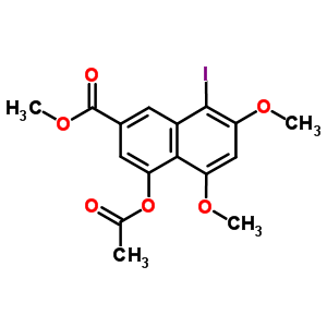 4-(Acetyloxy)-8-iodo-5,7-dimethoxy-2-naphthalenecarboxylic acid methyl ester Structure,78395-62-7Structure