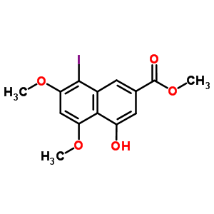 4-Hydroxy-8-iodo-5,7-dimethoxy-2-naphthalenecarboxylic acid methyl ester Structure,78395-63-8Structure