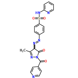 Benzenesulfonamide,4-[2-[4,5-dihydro-3-methyl-5-oxo-1-(4-pyridinylcarbonyl)-1h-pyrazol-4-yl]diazenyl]-n-2-pyridinyl- Structure,78503-87-4Structure