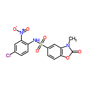 N-(4-chloro-2-nitro-phenyl)-3-methyl-2-oxo-benzooxazole-5-sulfonamide Structure,78633-49-5Structure