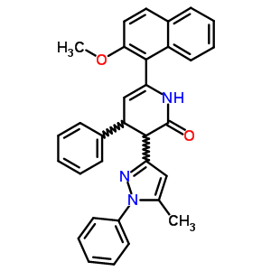 6-(2-Methoxynaphthalen-1-yl)-3-(5-methyl-1-phenyl-pyrazol-3-yl)-4-phenyl-3,4-dihydro-1h-pyridin-2-one Structure,78634-54-5Structure