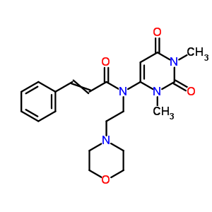 N-[2-(4-嗎啉)乙基]-3-苯基-N-(1,2,3,6-四氫-1,3-二甲基-2,6-二氧代-4-嘧啶)-2-丙酰胺結(jié)構(gòu)式_78681-07-9結(jié)構(gòu)式