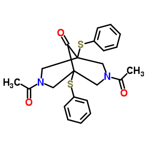 3,7-Diazabicyclo[3.3.1]nonan-9-one,3,7-diacetyl-1,5-bis(phenylthio)- Structure,78693-63-7Structure