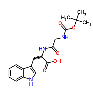 3-(1H-吲哚-3-基)-2-[[2-(叔丁氧基羰基氨基)乙?；鵠氨基]丙酸結(jié)構(gòu)式_78700-53-5結(jié)構(gòu)式