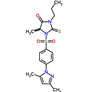 4-Imidazolidinone,1-[[4-(3,5-dimethyl-1h-pyrazol-1-yl)phenyl]sulfonyl]-5-methyl-3-propyl-2-thioxo- Structure,79222-86-9Structure