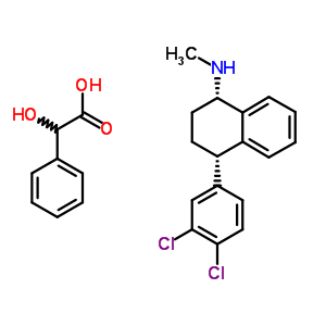 Cis-(1s,4s)-n-methyl-4-(3,4-dichlorophenyl)-1,2,3,4-tetrahydro-1-naphthalenamine mandelate Structure,79617-97-3Structure