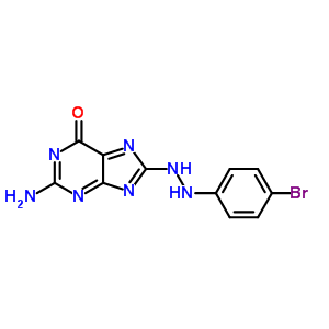 6H-purin-6-one, 2-amino-8-((4-bromophenyl)azo)-1,7-dihydro- Structure,79953-02-9Structure