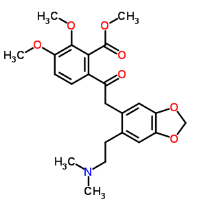 6-[2-[6-(2-二甲基氨基乙基)苯并[1,3]二氧代l-5-基]乙?；鵠-2,3-二甲氧基-苯甲酸甲酯結(jié)構(gòu)式_80243-94-3結(jié)構(gòu)式