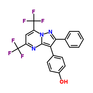 4-[2-Phenyl-5,7-bis(trifluoromethyl)pyrazolo[1,5-a]pyrimidin-3-yl]phenol Structure,805239-56-9Structure